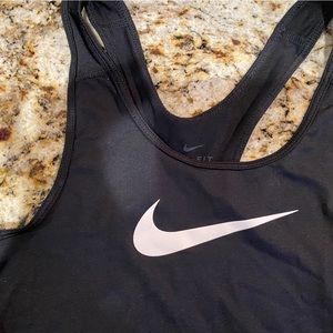 Women’s XS Black Nike Dri Fit workout tank top white swoosh